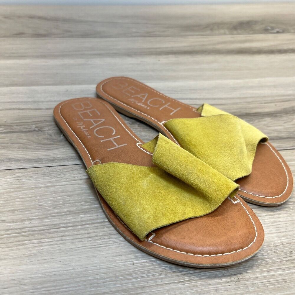 Beach By‎ Matisse Bali Saffron Suede Slip On Sandals Women's Size 7 M